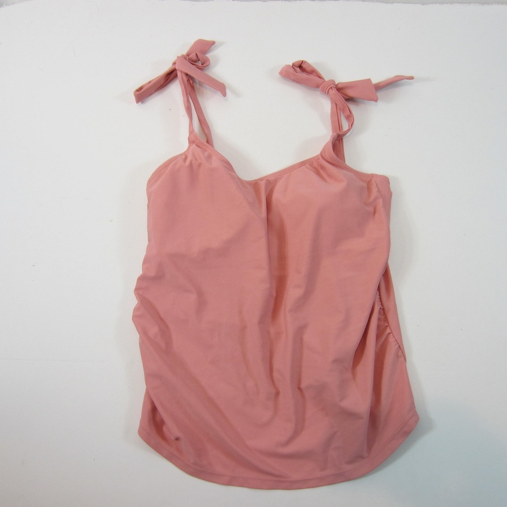 Kindred Bravely Nursing Maternity Swim Top Tankini Ruched Pink Medium